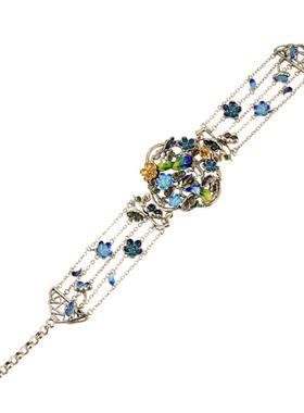 非遗手工花丝飞花栖树纯银手链