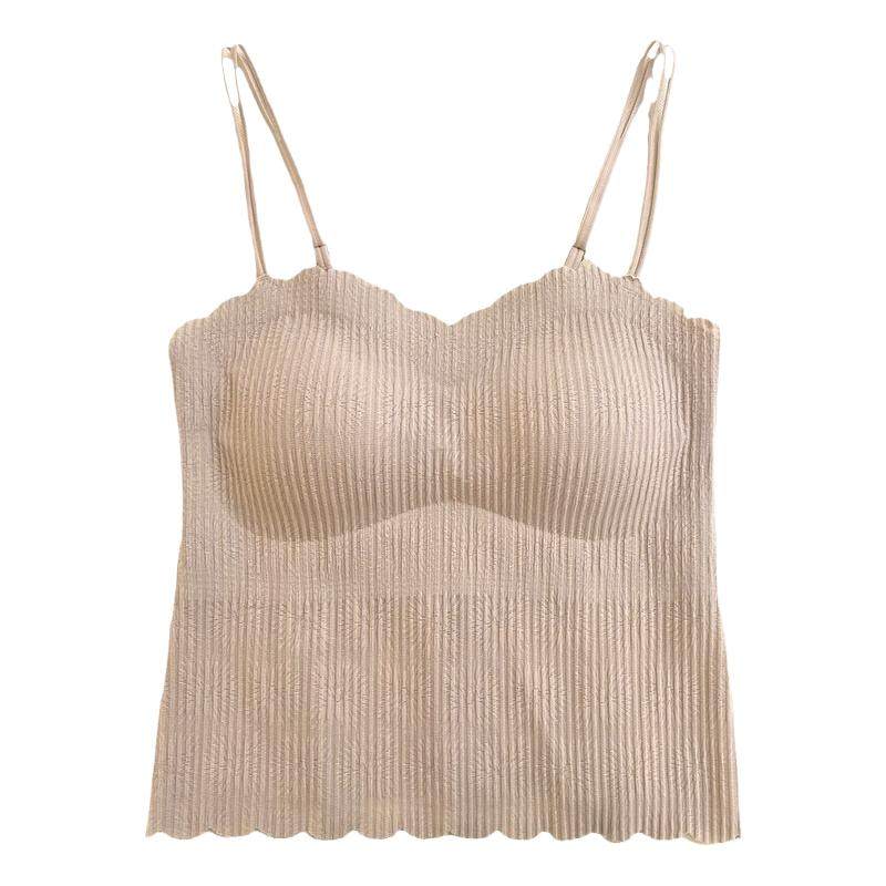 古妃无痕防走光蕾丝美背长款吊带女细肩带抹胸带胸垫免穿内衣背心