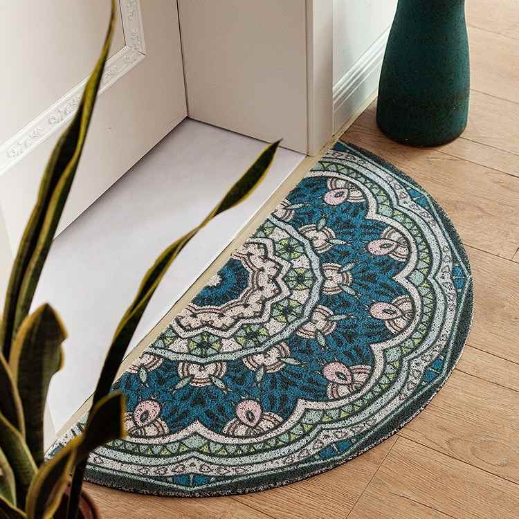 欧式轻奢半圆入户门丝圈地垫地板家用除尘卧室进门防滑垫子轻奢风