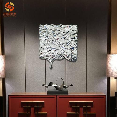 时尚背景墙面艺术装饰餐厅壁挂别墅现代装置艺术水波纹肌理挂件