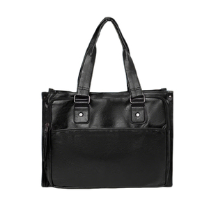 奢铂利商务通勤公文包男高级感油蜡皮单肩斜挎包大容量托特包送礼