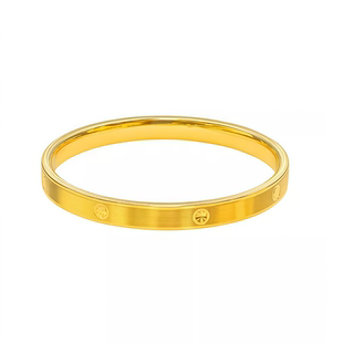 古法金包银米字车花手镯女四方拉丝筷子手环实心素圈金镯子送女友