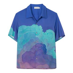 MANITO/曼尼陀Dreamy 短袖衬衣 渐变油画感桑蚕丝衬衫居家可外穿