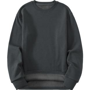 重磅长袖t恤男秋冬加绒加厚内搭保暖内衣打底衫纯色白色卫衣秋衣