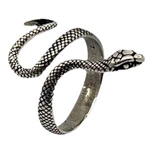 HUANGLIN 复古做旧蛇形戒指男女ins嘻哈小众设计感食指戒指环潮牌