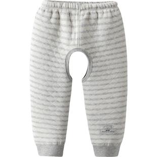 男宝宝开裆裤秋冬婴儿裤子冬季婴幼儿保暖裤纯棉儿童秋裤夹棉男童