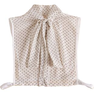 秋冬装饰领假领子毛衣内搭领雪纺波点衬衫领飘带蝴蝶结衬衣领假领