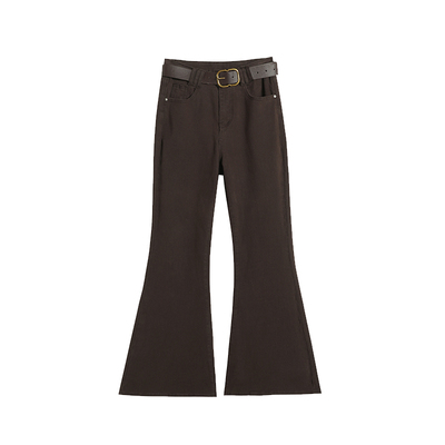 美式阔腿微喇牛仔裤大喇叭裤子