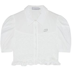 REVAN芮范设计师款千金风双面料拼接衬衫RN30901034