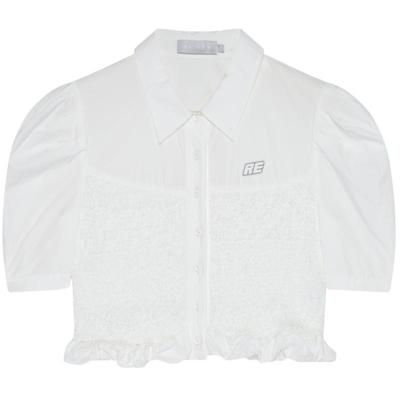 REVAN芮范设计师款千金风双面料拼接衬衫RN30901034