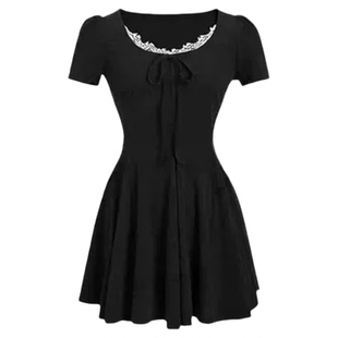 灰色夏季短裙连衣裙女纯欲性感小妈a字裙子修身夏天独特漂亮掐腰