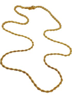 HuoTing钛钢镀金麻花女项链