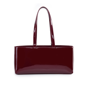 红色婚包高级感油腊皮hobo手提复古单肩包漆皮安可拉红腋下包结婚