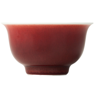 三勤堂郎红压手杯景德镇陶瓷茶杯功夫茶具主人杯品茗杯高档茶室