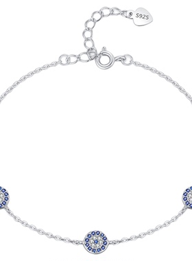 雅影恶魔之眼系列S925纯银手链女