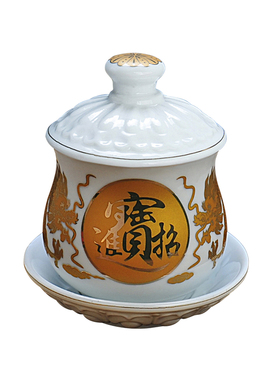 陶瓷大悲水观音关公财神供佛杯