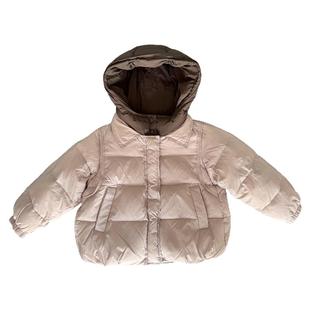 女童羽绒服短款2025冬装新款90白鸭绒加厚保暖儿童连帽双面穿外套