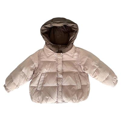 女童羽绒服短款加厚90白鸭绒防风