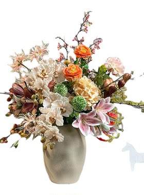 新中式仿真花年宵花摆件
