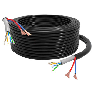 室外4芯8芯网线带电源一体线监控专用网络电源综合线带接头八芯