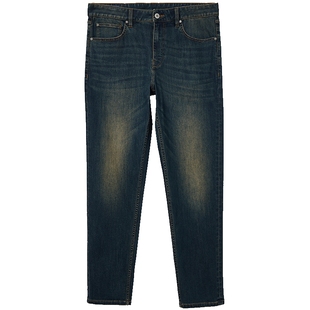 【精选】杰克琼斯男装秋季黄泥牛仔裤新款弹力九分裤复古裤子