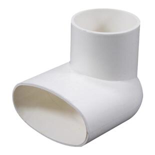 63扁管接50圆管PVC管件弯头变异径椭圆 卫生间下水地漏移位器配件