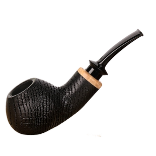 人工碳化橡木化石烟斗烟具雕花弯式直式多款烟斗烟丝烟送配件套装