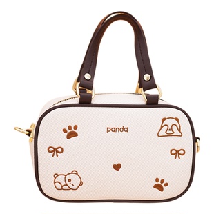 熊猫文创化妆包成都旅游PU馒头包纪念女包可爱手提包斜挎包礼物