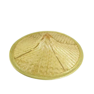 手工竹编花腰斗笠帽儿童舞蹈表演成人翘边傣族斗笠心地舞蹈道具帽