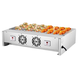 电烤炉商用无烟烧烤王加宽烧烤机正新鸡排鸡翅包饭烤鱼生蚝烤串机