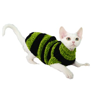 无毛猫衣服宠物冬装德文猫专用保暖手工毛衣条纹英短宠物猫咪衣服