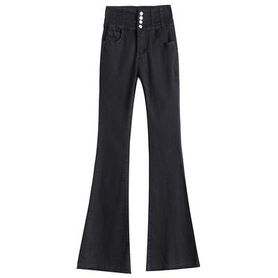 黑色喇叭裤女高腰显瘦春秋高个子