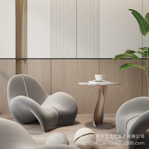 奥利兰新款北欧设计师异形单人休闲躺椅玻璃钢卧室客厅售楼样板房