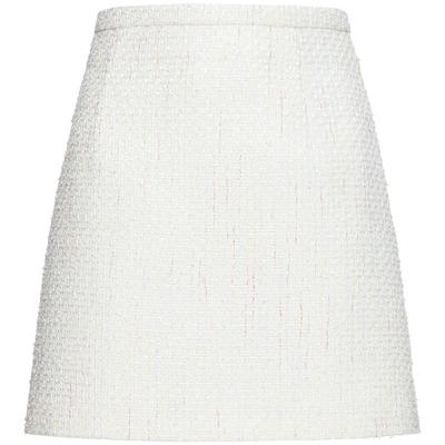 OBEG欧碧倩白色小香风短裙春夏时尚通勤粗花呢半身裙10461108