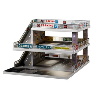 收藏家1:64日式斜坡停车场微缩场景diy立体建筑拼装模型收藏礼物