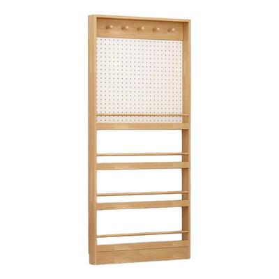 洞洞板门后置物架超薄实木壁挂