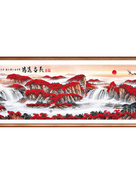 鸿运当头客厅非满山水半钻钻石画