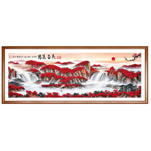 鸿运当头客厅非满山水半钻钻石画