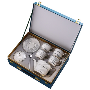 nosin诺轩家用欧式轻奢下午茶陶瓷茶具套装整套咖啡具咖啡杯碟