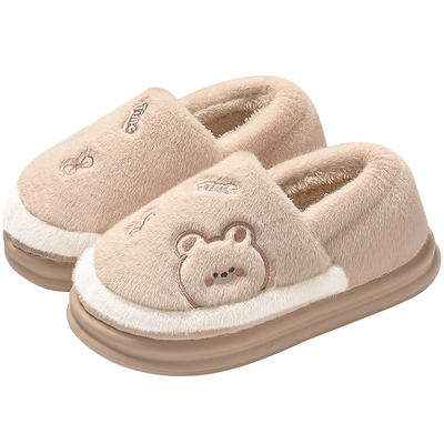 小熊棉拖鞋女士冬季包跟2025新款