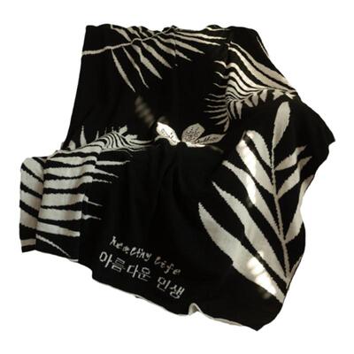 unclebomb北欧腈纶针织毯四季款