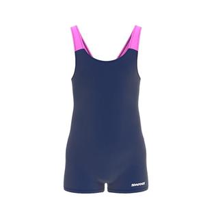 swans儿童泳衣女童速干专业训练女孩中大童连体平角竞速游泳运动