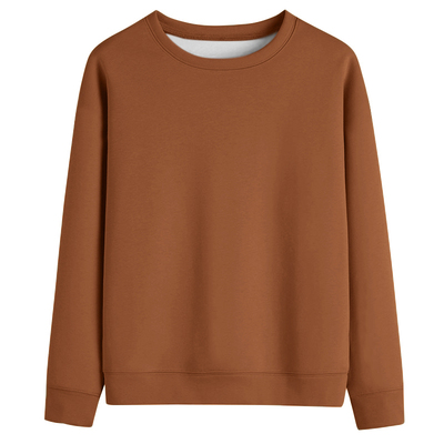 时尚休闲百搭加绒卫衣女装2025新款秋冬圆领无帽套头加厚长袖上衣