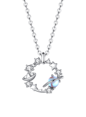 伊生爱极光星球项链送女生的礼物