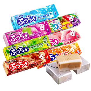 日本进口悠哈普超果汁条糖软糖50g*7味水果可乐葡萄哈密瓜桃子味