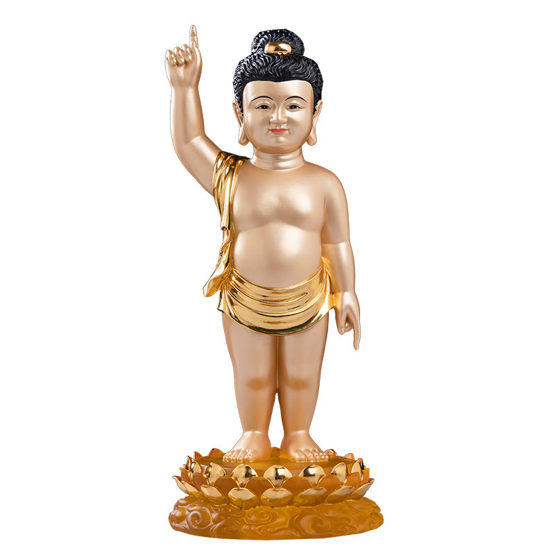 浴佛节太子佛水琉璃贴金供奉摆件