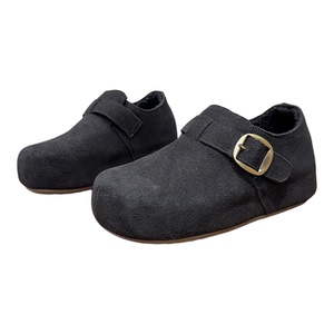 欧货磨砂皮全包勃肯鞋女2025秋冬加绒保暖懒人一脚蹬皮带扣休闲鞋