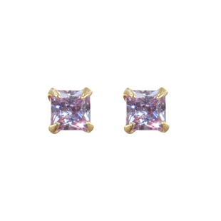 ISLANDIO原创设计紫色星光方钻s925纯银耳钉秋冬新品宝石礼银饰女