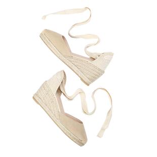 坡跟鞋子女凉鞋2026新款法式草编高跟鞋羊猄包头夏季配裙子包邮