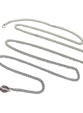 纯银侧身锁骨项链简银饰